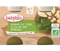BABYBIO brambory-špenát 4m+ 2x130g