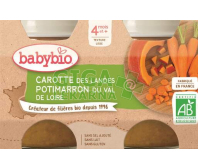 BABYBIO mrkev-dýně 4m+ 2x130g