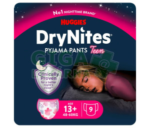 DryNites natahovací kalhotky na noc pro dívky 13+ let / 48-60kg / 9ks