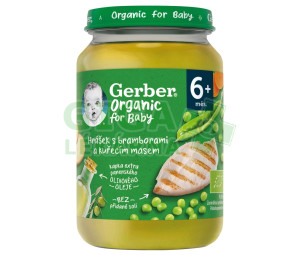 Gerber Organic Hrášek s bramborami a kuřecím masem 190g