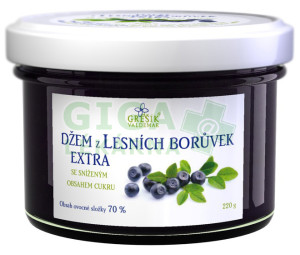 Grešík Džem z Lesních borůvek extra Se sníženým obsahem cukru 220 g