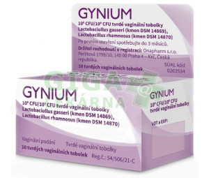 GYNIUM vag.tob. 1x10^8cfu/1x10^8cfu.vag.cps.dur.10