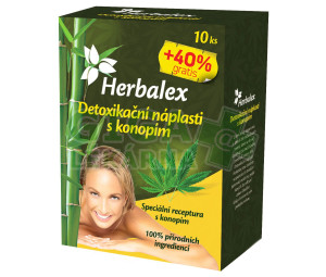 Herbalex detoxik.náplast s konopím 10ks+40%gratis