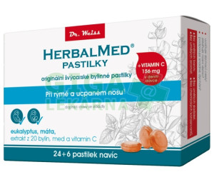 HerbalMed past. Dr.Weiss Eukalypt+máta+vit.C 24+6