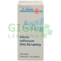 Fotka Kalium sulfuricum DHU 200 tablet D6 (No.6) Obrázek Kalium sulfuricum DHU 200 tablet D6 (No.6)