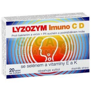 LYZOZYM Imuno CD Selén+vit.E a K 20 žuvacích tabliet