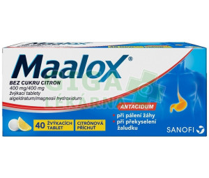 Maalox bez cukru Citron por.tbl.mnd.40