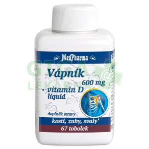 MedPharma Vápnik 600mg+vit.D 67 kapsúl