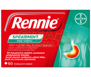 Rennie Spearmint bez cukru 680mg/80mg tbl.mnd.60