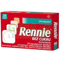 Rennie Spearmint bez cukru žvýkací tablety 36
