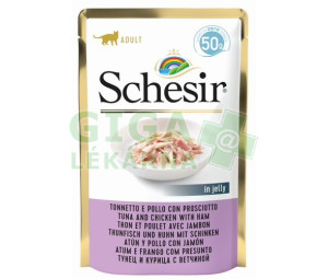 Schesir Cat kapsa Adult tuňák kuře šunka 50g