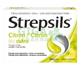 Obrázek Strepsils Citron bez cukru 24 pastilek