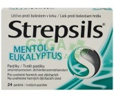 Obrázek Strepsils Mentol a eukalyptus 24 pastilek