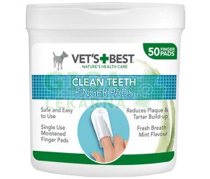 VET´S BEST Čisticí utěrka na zuby pro psy, 50ks