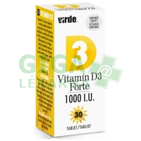 Vitamín D3 Forte 1000 I.U. 30 tablet Virde